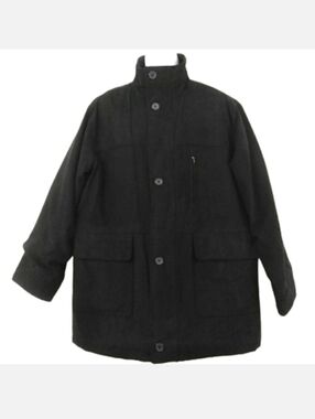 Knightsbridge Mens Black Field Jacket Coat - Quilted Lining - Size Large